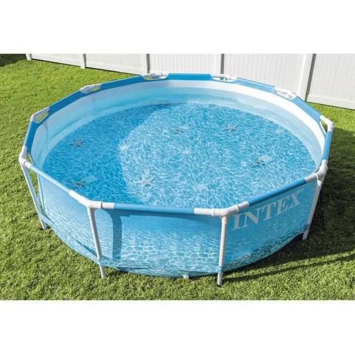 Kit Piscine hors sol tubulaire INTEX - Metal Frame - 305 x 76 cm - Ronde (Livrée avec pompe et 2 cartouches) - 28208NP
