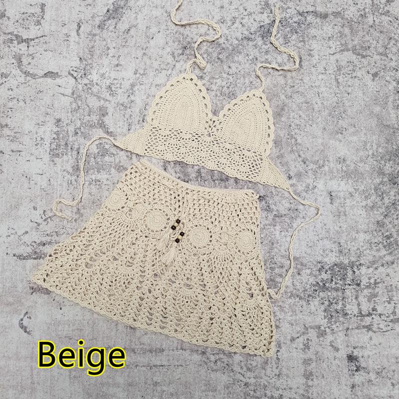 Handmade Crochet Bikini and Beach Dress Set (2/3-piece)