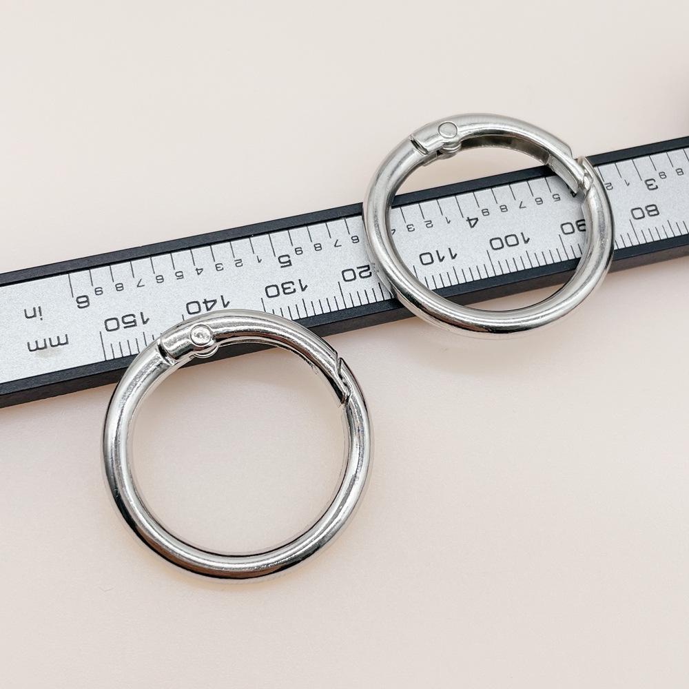 33mm Colorful Coil Spring Snap Buckle Luggage Bag Doll Keychain Ring Ornament