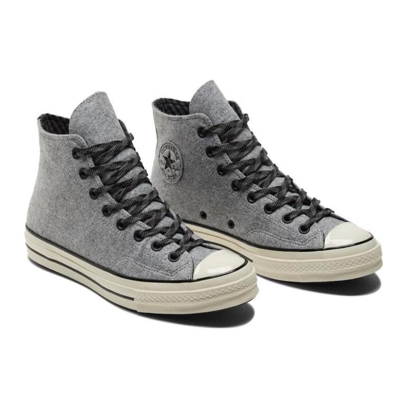 Converse 1970s Chuck Taylor All Star Vintage Trend Leisurewear Durable Breathable Lightweight High-Top Canvas Shoes Unisex Gray