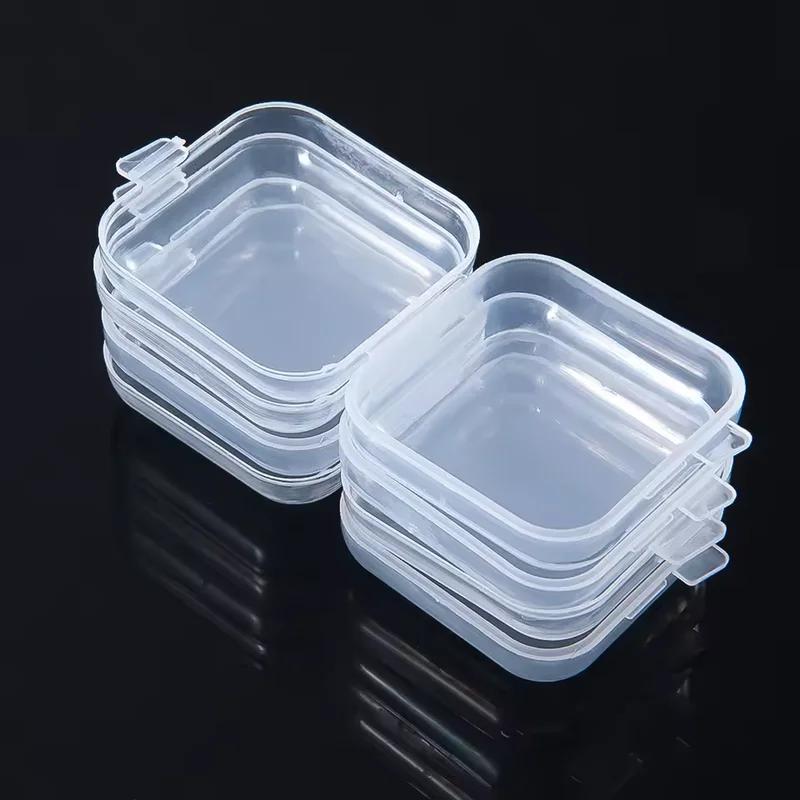 5/20PCS 3.5*3.5*2cm Small Plastic Storage Box for Jewelry Beads Earring Jewelry Container Transparent Square Box Case Contain