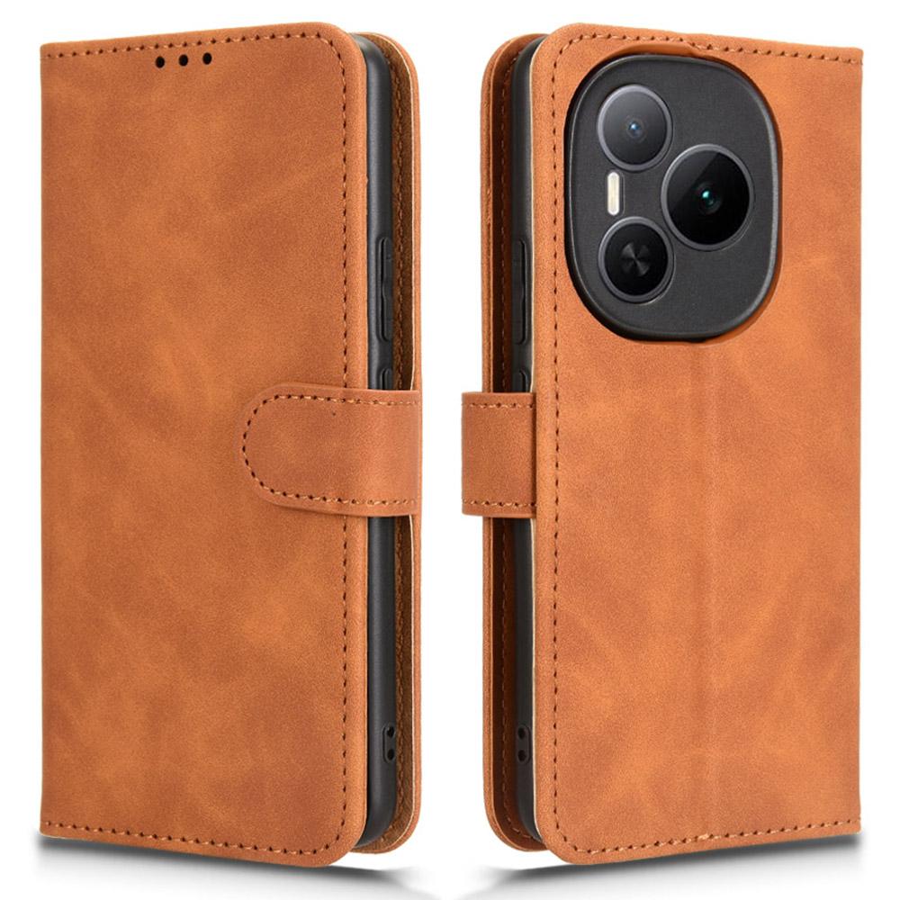 For Honor Power 5G Leather Case Skin Feel Anti Drop Wallet Flip Phone Cover