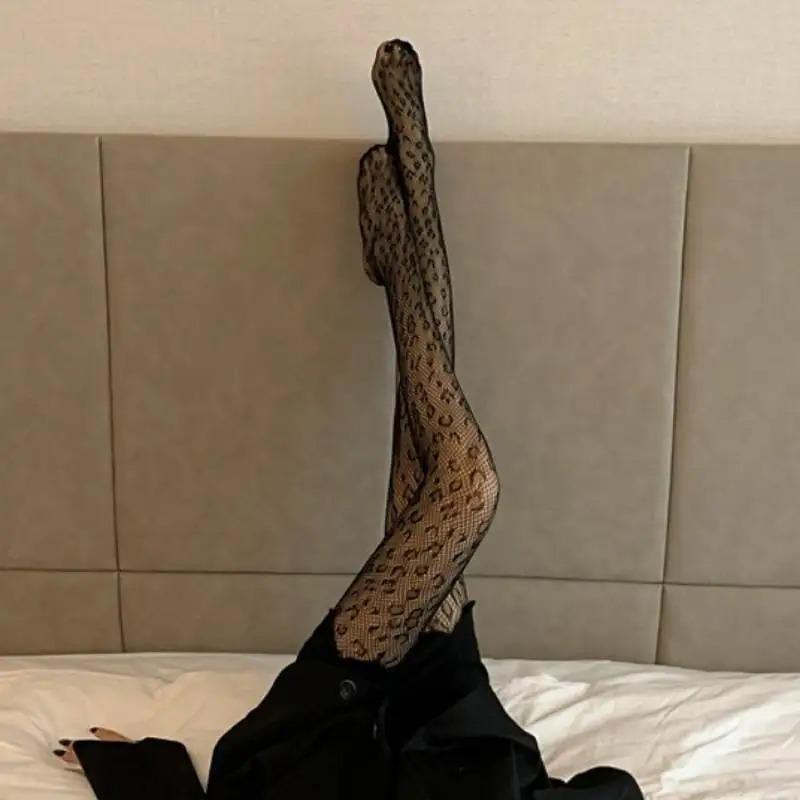 Tights Leopard Print Sexy Women'S Printed Tight Design Black Hollow Stockings Fishnet Special Fashion Pantyhose Stocking