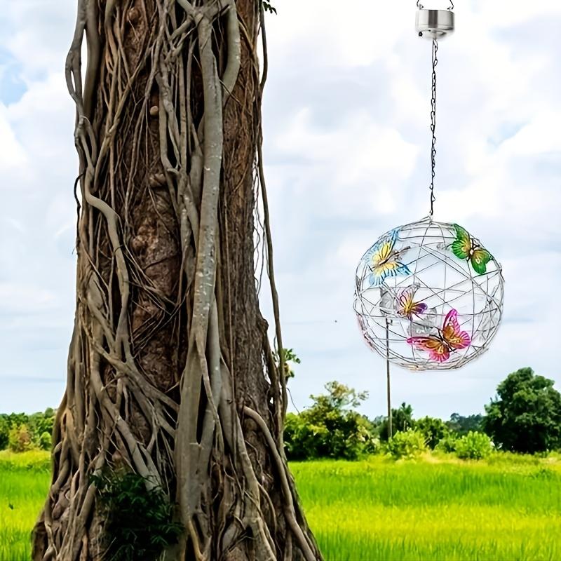 1 Piece Colorful Butterfly Solar Globe Light Outdoor Patio Garden Decorative Hanging Tree Lights Holiday Mood Lighting