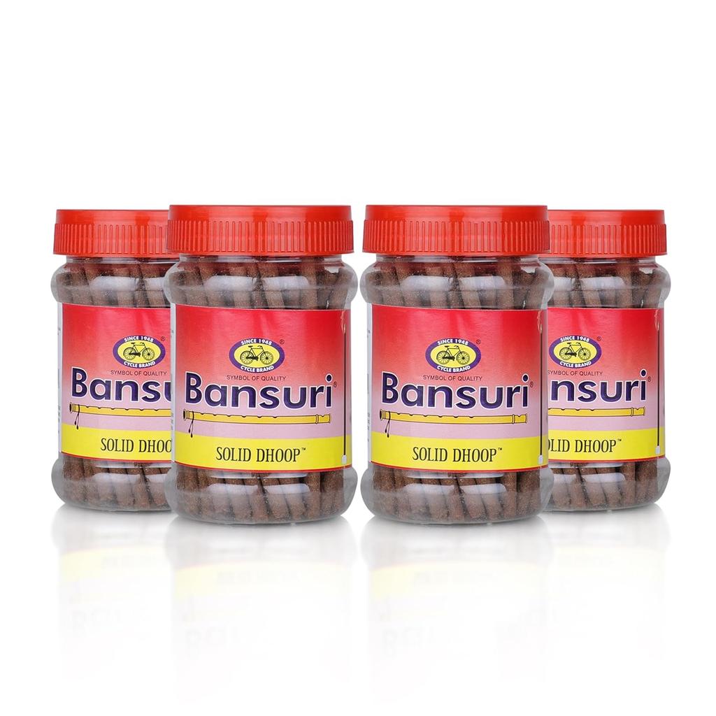 Cycle Pure Bansuri Rose Dhoop Sticks 100g Each Pack of 4 | Handcrafted Bambooless Incense for Puja & Meditation