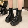 2025 Women's Fashion Boots Winter New Elegant Fashionable Casual Short Boots Side Zipper Round Toe Thick Sole Heightening