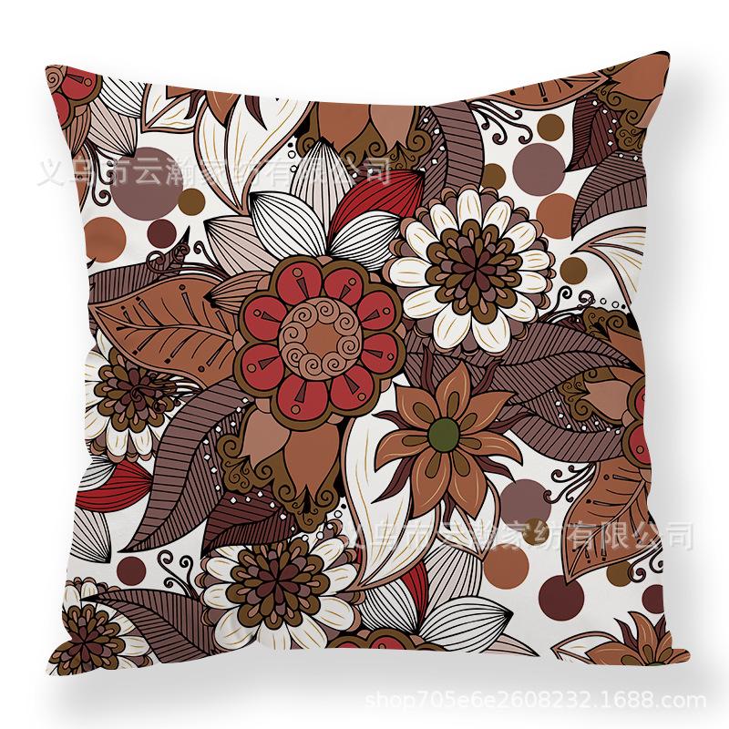 Art Flower Pillow Creative Car Sofa Cushion Digital Print Pillow Cover
