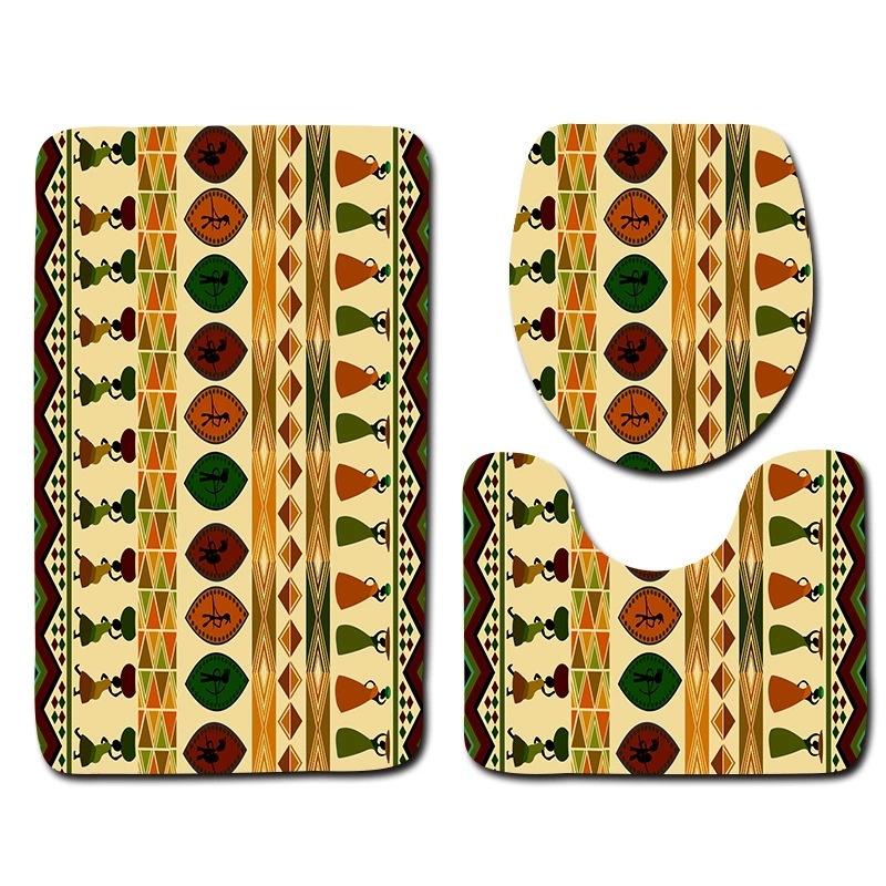 Toilet Floor Mat Three-Piece Bathroom 3-Piece Carpet Doormat Mat