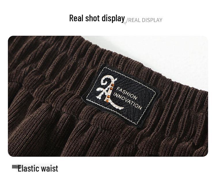 Warm Cotton Straight-Leg Trousers for Middle-Aged & Elderly Women: New Grandma Style, Ideal for Autumn & Winter