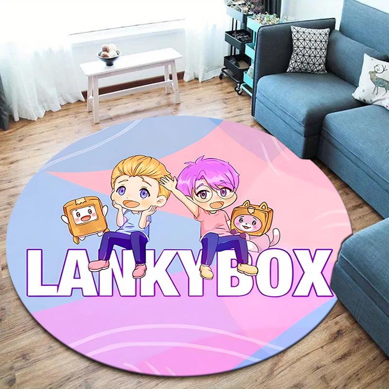 Tappeto Rotondo Lankybox, Tappeto per Soggiorno Camera da Letto Divano Sala Giochi Decorazione, Tappetino Antiscivolo