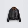 Mens Short Suede-Feel Casual Jacket 2026 Lightweight Loose Fit Zipper Front Black