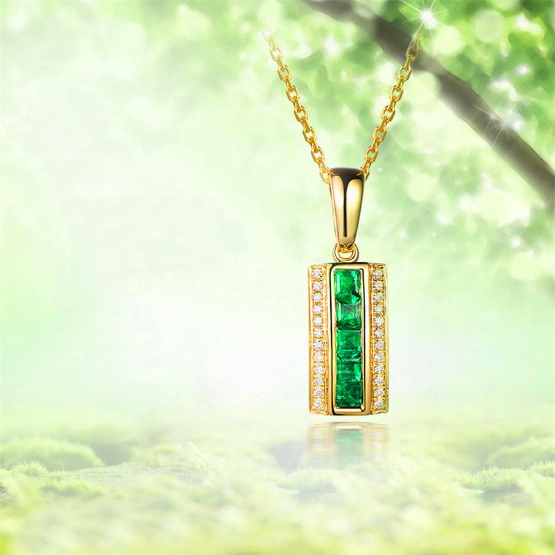 Koupit Elegant Fashion Charm Baguette Emerald Color Necklaces for