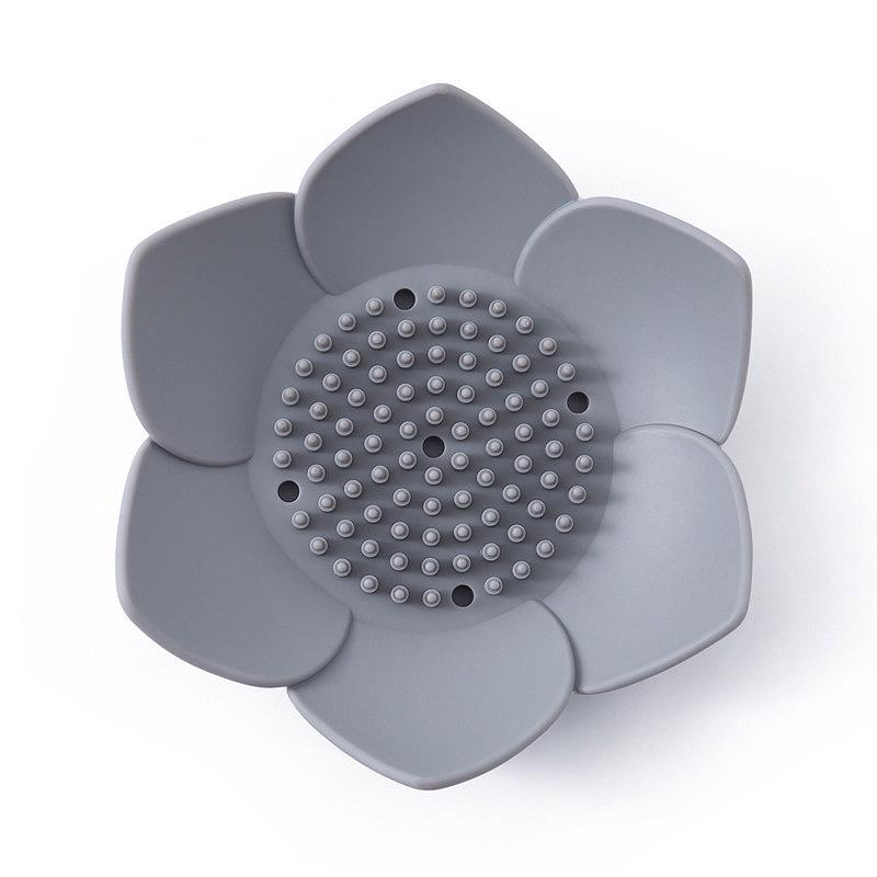 Lotus Silicone Soap Tray: 3D Non-Water Soft Rack with Simple Drainage