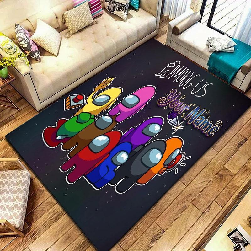 Among Us Custom Name Carpet Rug for Living Room Bedroom Home Sofa Decoration,Kids Play Non-slip Floor Mat