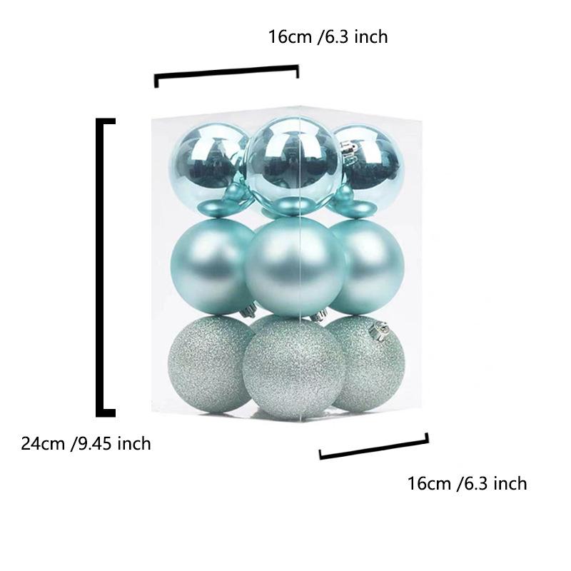 12Pcs/Box 6/8CM Mini Christmas Ball Ornaments Decorations for Xmas Tree Balls Christmas Hanging Balls for Holiday Wedding Party