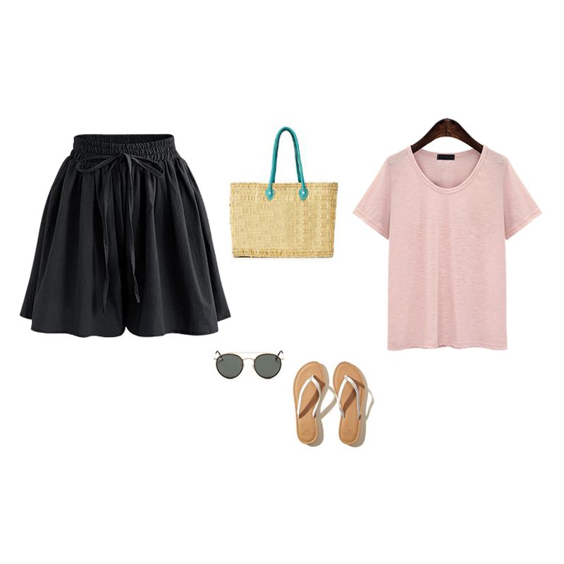 Super Plus Size Wide Legs 100.00kg Loose Korean Style Shorts