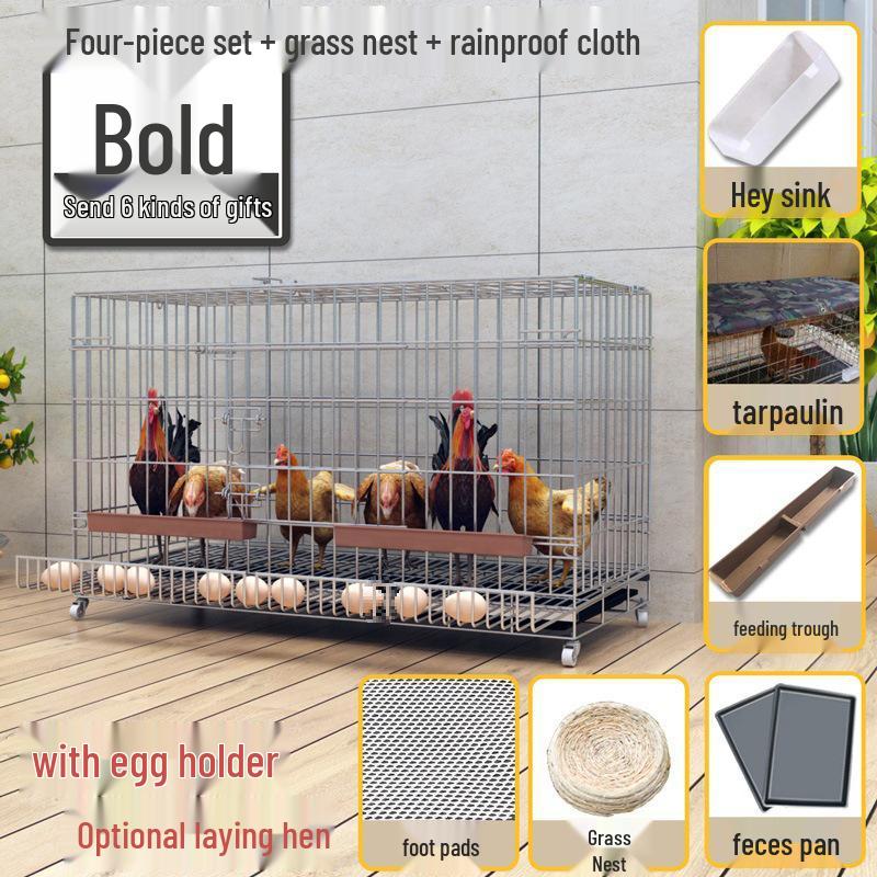 Large Automatic Chicken Coop with Folding Cage & Manure Cleaning System for Chickens, Ducks, and Geese