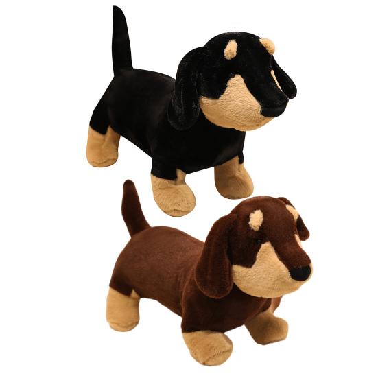 Realistic Dachshund Plush Toy Cute Sausage Dog Stuffed Animal Soft Comforting Companion Gift for Girls Kids