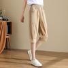 TERRE BLEUE Women's High-Waist Loose Capri Pants
