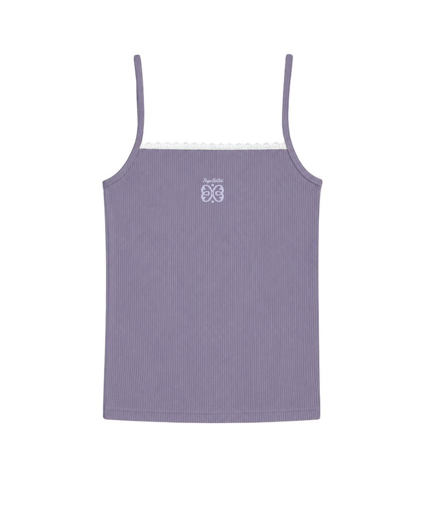 PAGESIISII Siisii Logo Print Lace Point Sleeveless Light Yellow