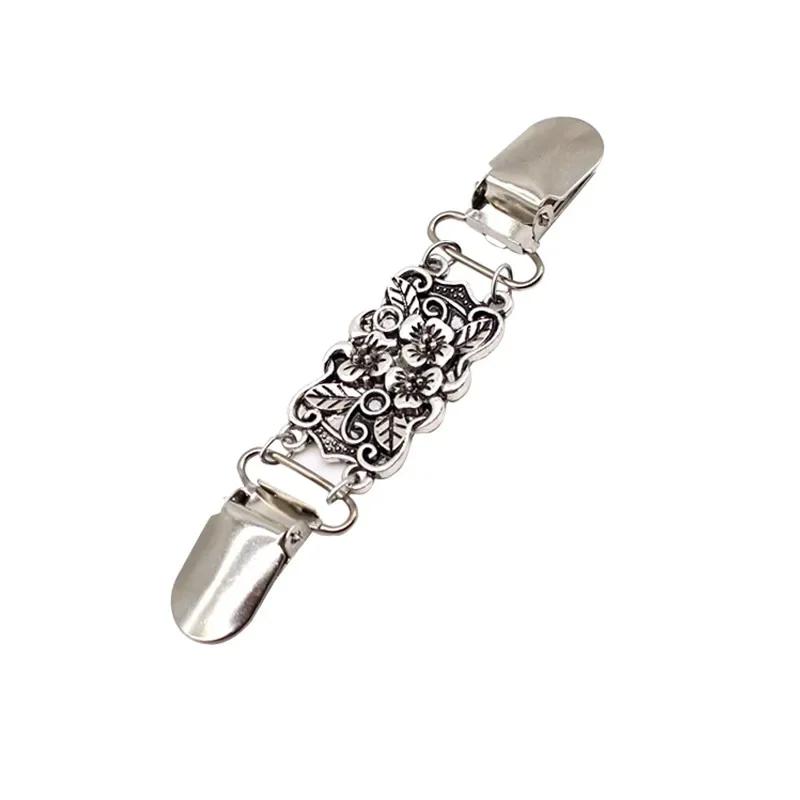 Sweater Cardigan Clip Duck-Mouth Flexible Beaded Pearl Pin Brooch Shawl Shirt Collar Buckles For Clothing Decoration