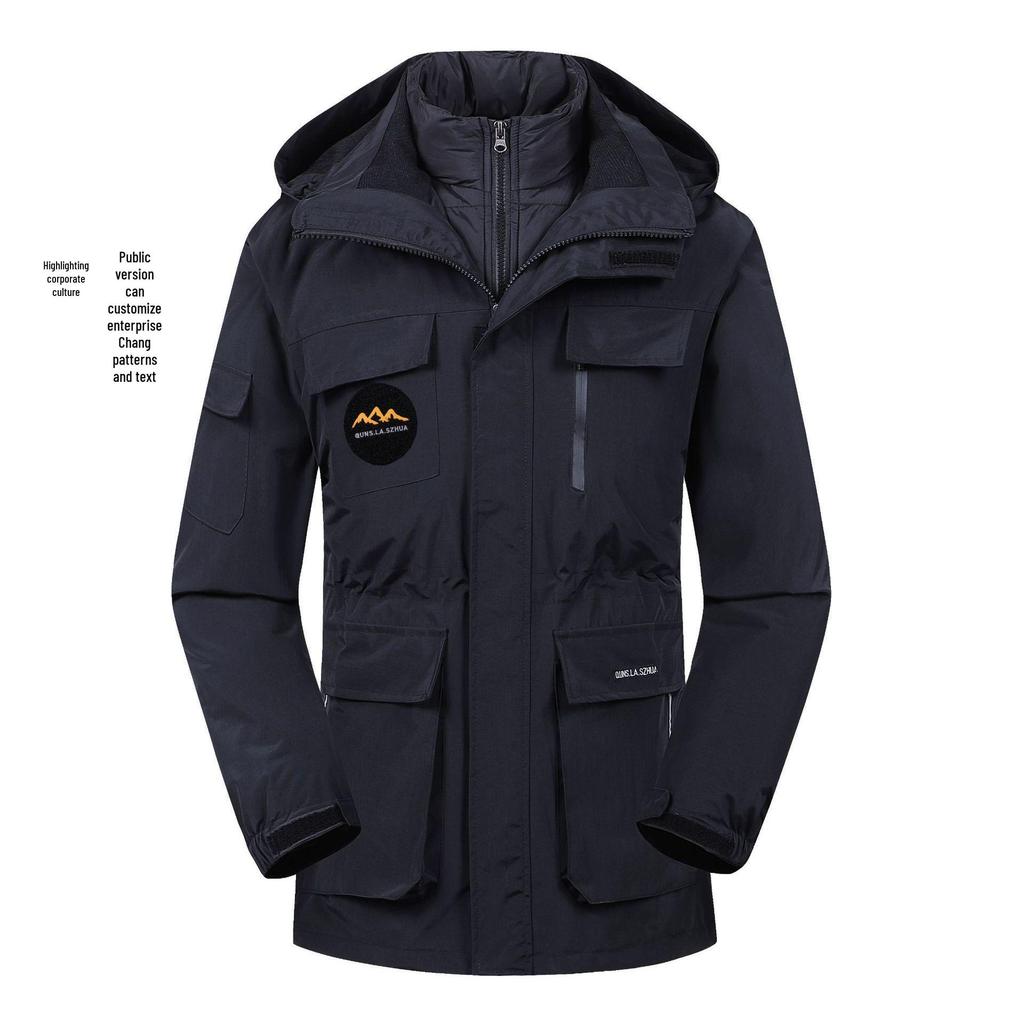 Unisex Übergröße Wasserdichte Winddichte Bergjacke mit Baumwollfutter