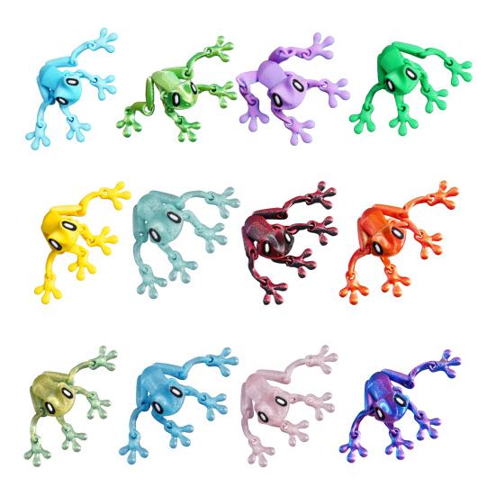 Movable Joints Frog Fridge Magnet 3D Printed Frog Fidget Toy Articulated Animal Model Figurine Magnetic Refrigerator Frog Decoration Ornament
