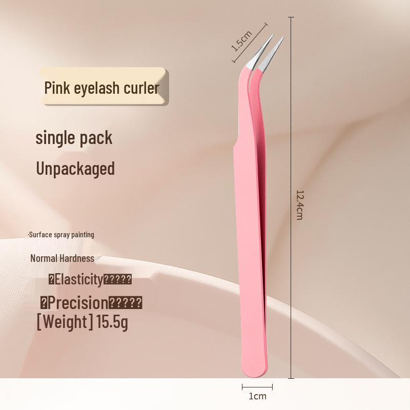 Macaron-Colored Bent Tip Eyelash Extension Tweezers - Stainless Steel