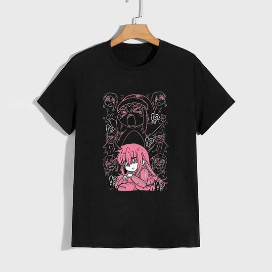 T-shirt in Puro Cotone di Alta Qualità Stampa Kessoku Band T-shirt Uomo Donna Quotidiana Casual Comfort Magliette Anime Giapponese Manica Corta Top