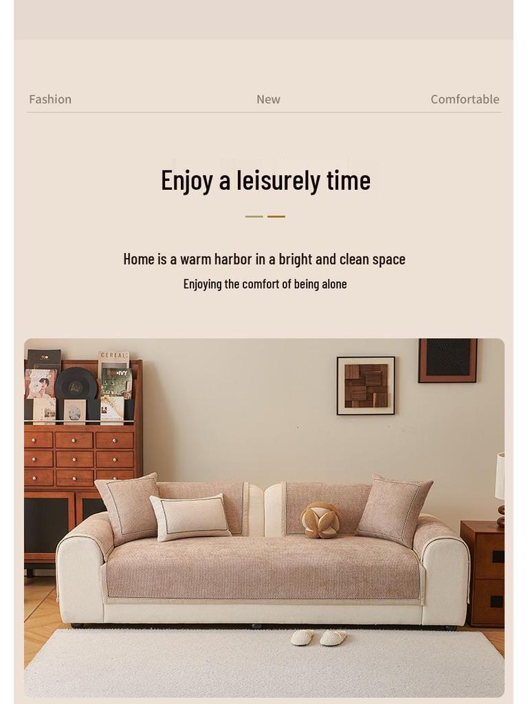 2025 French High-End Chenille Sofa Cushion: All-Season Non-Slip Seat and Sofa Cover