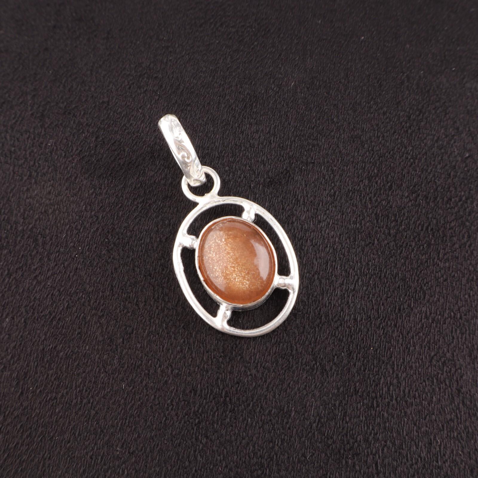 

Natural Peach Moonstone Gemstone 925 Sterling Silver Jewelry Handcrafted Pendant PP-6-29