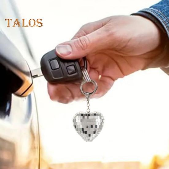 Heart Disco Keychain Shape Ball Mirror Ball Keychain Hanging Pendant Bag Charm Halloween Christmas Gift