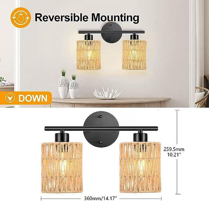 American Style Hand-Woven Faux Rattan Pendant Ceiling Light for Restaurants, Bars, and Bedrooms