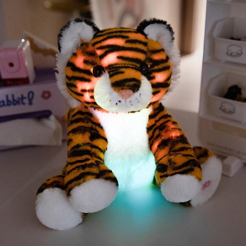 Simulation Cute Colorful Glowing Tiger Doll Plush Toy Doll Siberian Tiger Doll Rag Doll Gift