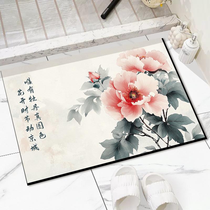 New Chinese Style Floor Mat Entry Door Mat Chinese Style Household Foot Mat Entry Door Non-slip Wear-resistant Entrance Mat Entry Carpet