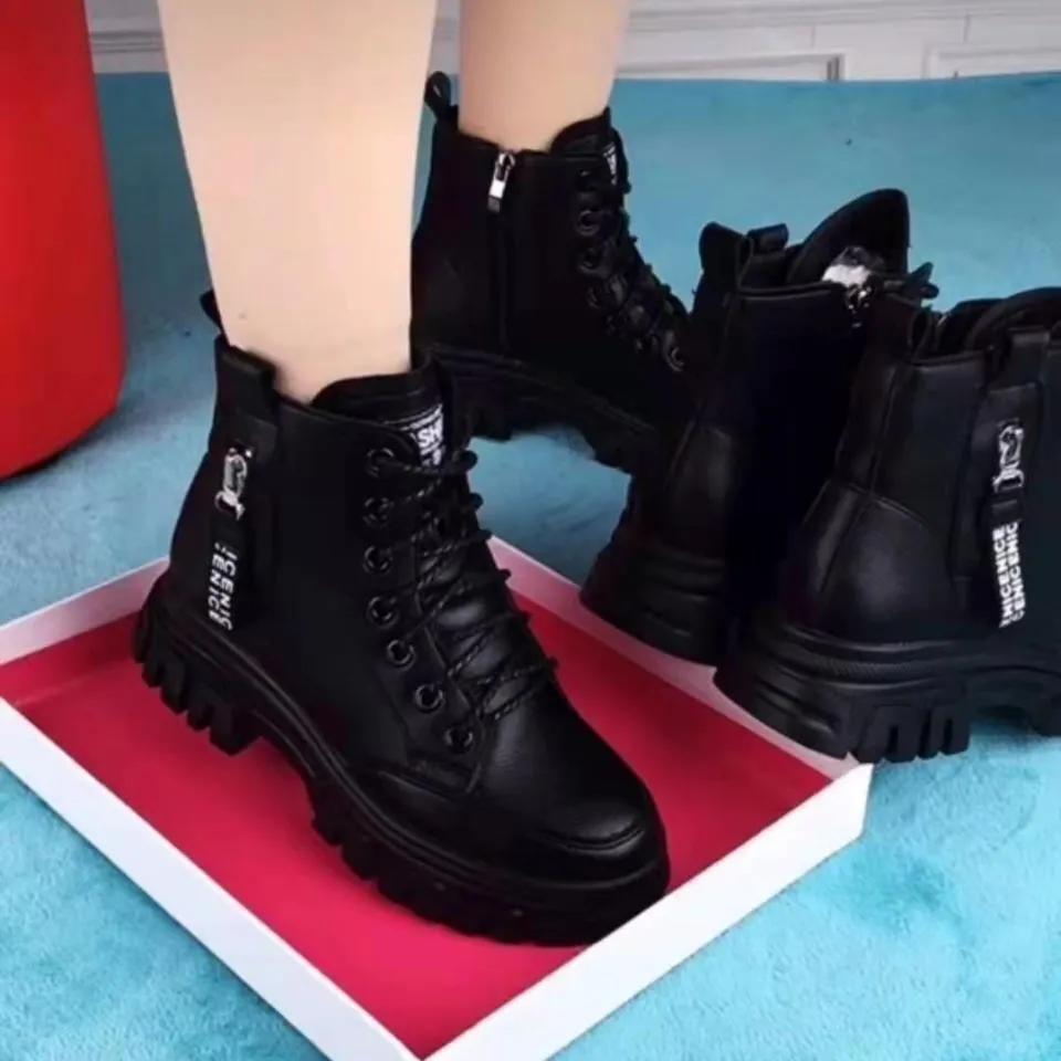 Warm Spring Autumn Thin Section and Winter Boots Soft Leather with Thick Soles Women's Velvet Cotton Boots with Fur Warm Cotton Shoes with Thick Soles