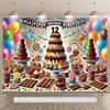 2D Candyland Tapestry, Chocolate Lovers Birthday Party with Rainbow and Lollipops