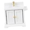 Dollhouse Sink Cabinet 1 16 Scale Floor Standing Double Door Bathroom Sink Wooden Miniature Dollhouse Furniture