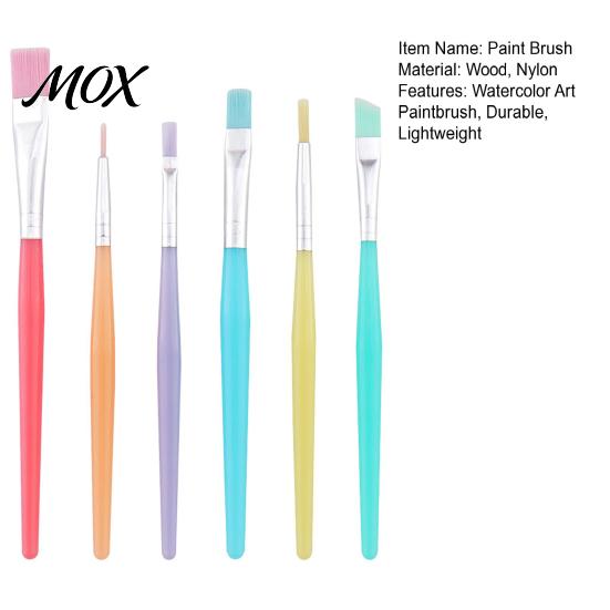 High Elasticity Art Brushes 6PCS Paint Brush, with Candy Colored Design, Flexible Nylon Oil Painting Bristles for Watercolor Acrylic Artist Supplies