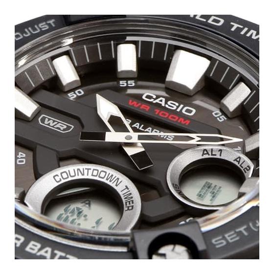 [Casio] CASIO World Time Telememo Ana-Digi Quartz Watch AEQ-120W-1AV Men's Black Overseas Model [Parallel Import]