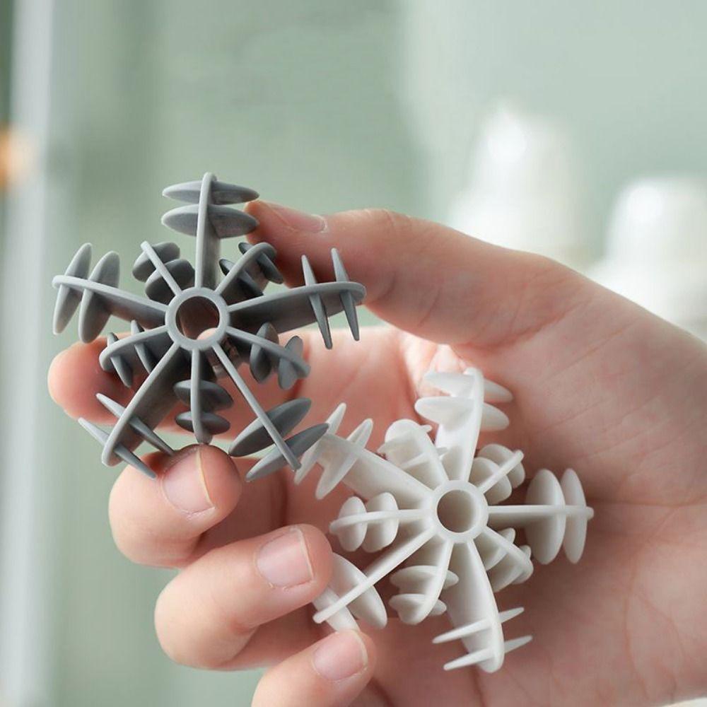 4Pcs White Snowflake Laundry Balls Silicone Clothes Cleaning Ball Hair Remover Ball Washing Tools