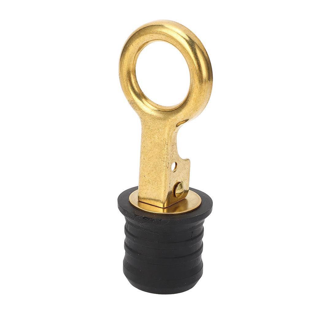 2Pcs Screw Type Compression Drain Plug Excellent Sealing Oxidation Resistant Rubber Brass Boat Drain Plug for Marine Yacht