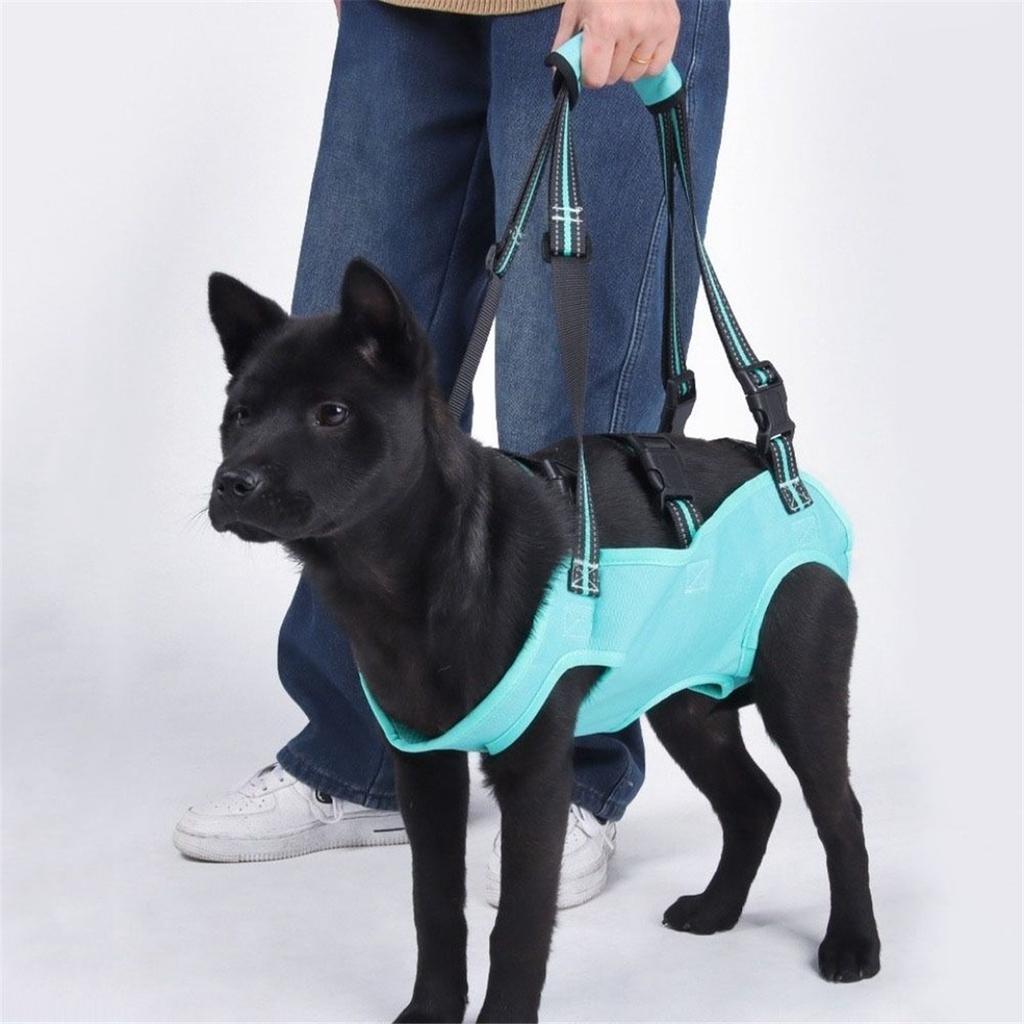 Adjustable Strap Dog Lift Harness Thicken Handle Portable Dog Sling Carrier Legs Support Soft Lining Pet Lifting Vest Walking