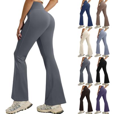 Womens Pants Casual Pants With Pockets Pull Flare Slacks High Waist Stretchy Trousers