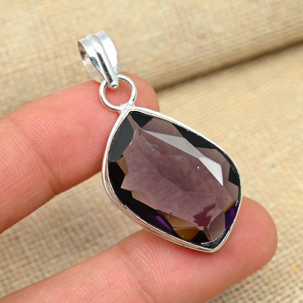 Amethyst Edelstein 925 Sterling Silber handgemachter Schmuck Damen Anhänger für Geschenke