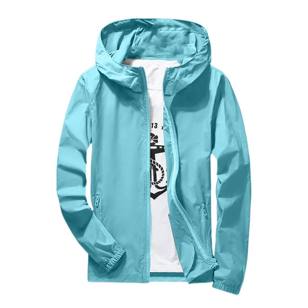 Men's Summer Light And Solid Color Outdoor Loose Large-sized Sun-protective Clothing,  Windbreaker Jacket