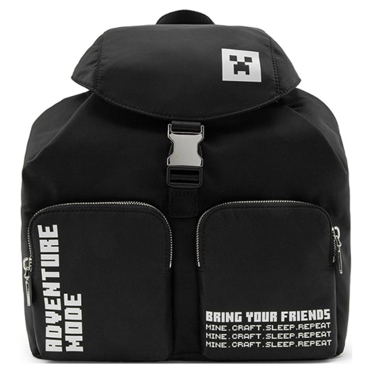

Lacoste Minecraft Collaboration Large Capacity Fabric Backpack Medium Women backpack Black NF3851MK-126110 Black