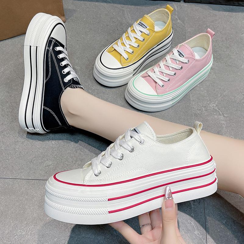 Fashion Pink Canvas Shoes Women Skate Shoes Comfort Women's Vulcanize Shoes Platform Sneakers for Women 2025 Zapatillas De Mujer
