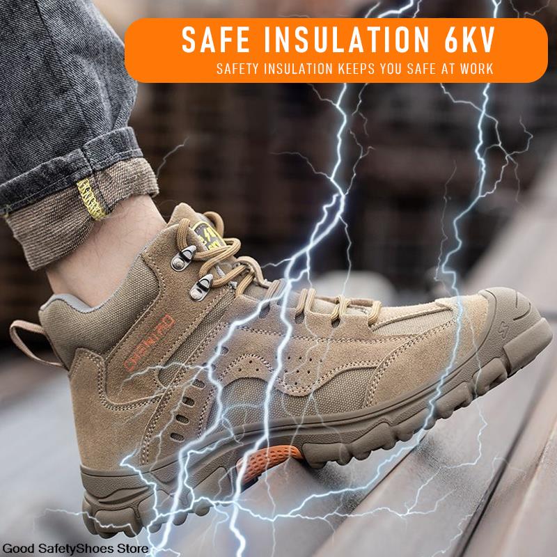 Safety Shoes Men For Work Boots Anti-Smash Plastic Toe Insulated Shoes 6KV Safety Boots Men Work Shoes Anti-Scalding Welder Boot
