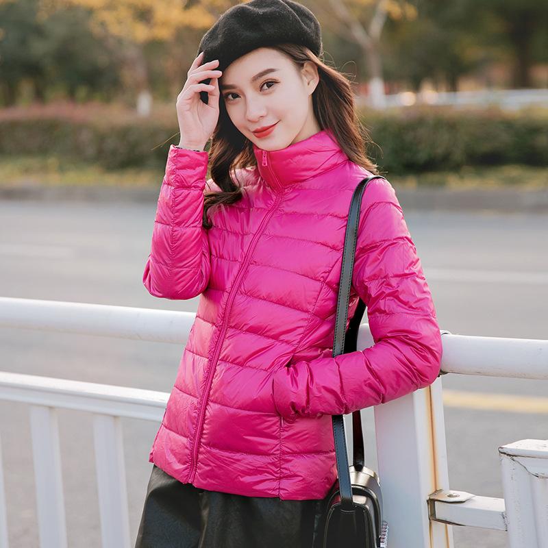 Winter new light down jacket women's short light fashion slim fit large size compressed white duck down clothes